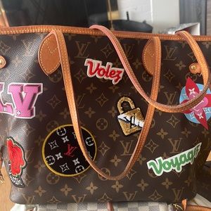 Brown monogram patches never full on